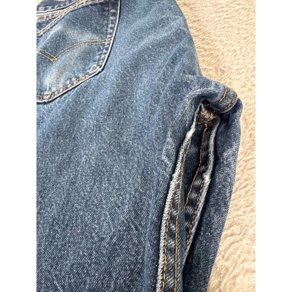Levis 505 Mens Regular Fit Jeans W42 Blue Denim Heavy Duty Work Outdoors - Picture 10 of 13